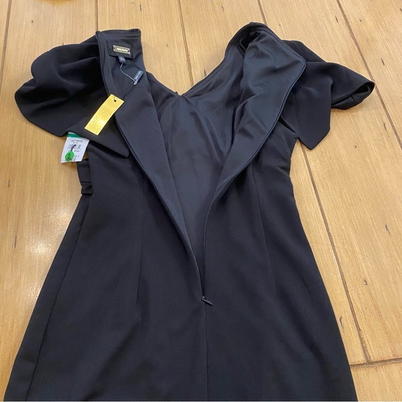 Alexia Admor Women’s Devi V Neck Midi Elegant Black Cape Dress New small - Picture 9 of 16